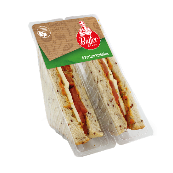 Club Sandwich Tomaten/Mozzarella mit Quinoa Brot - Bigler
