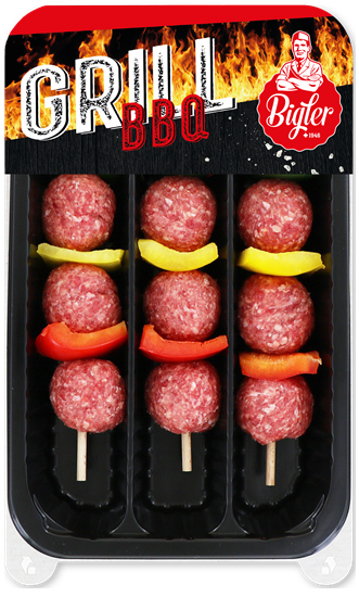 Brochette de meatballs poivrons - Bigler